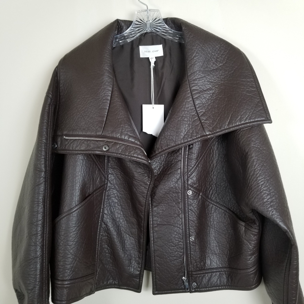 Dear John Kingston Vegan Leather Jacket Large New - Picture 2 of 9